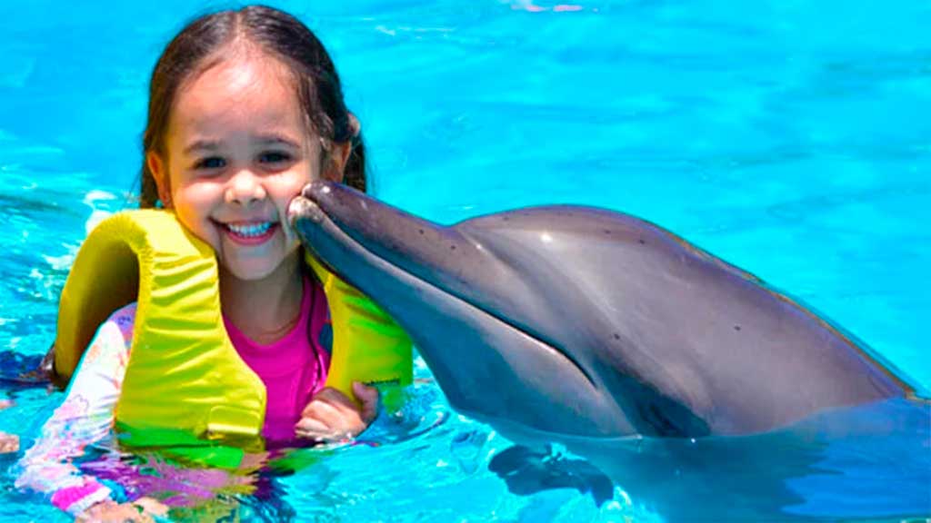 Nadar con delfines en Dolphinaris en Riviera Maya